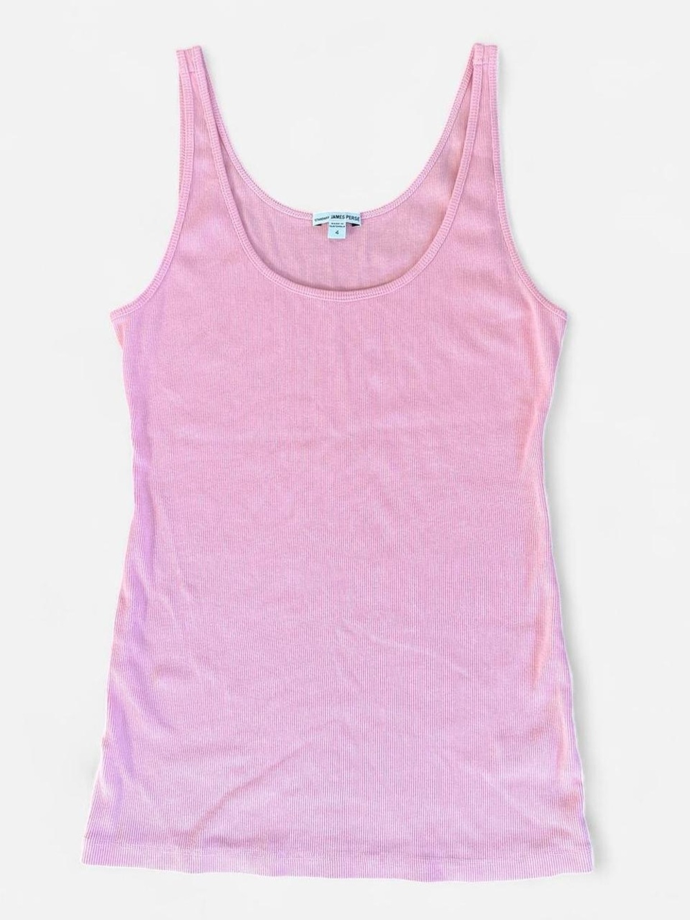 James Perse Ribbed U-Neck Tank Pink